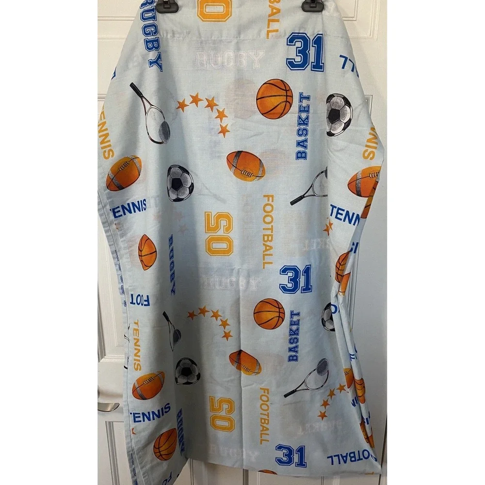 Sports Theme Curtain 2 Panels Blue Kids‎ 84